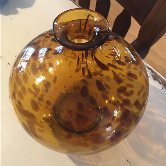 Accents Leopard Print Glass Bubble Vase Poshmark